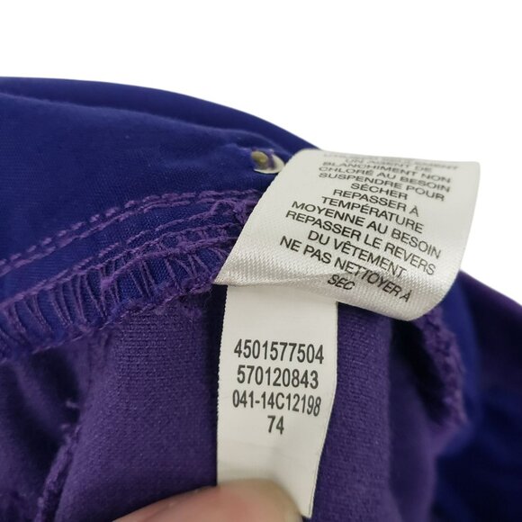 Chico's Purple Velvet Pants Embellished Pockets Bling Fall Winter Womens 1 - Picture 5 of 11